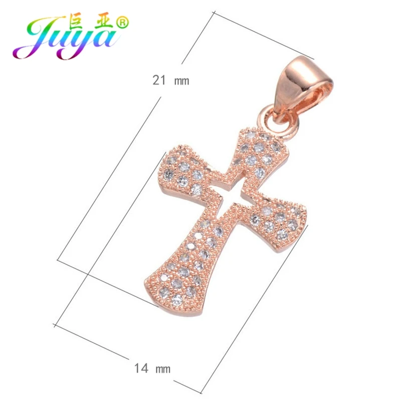 Религиозная подвеска в форме Креста Juya Micro Pave из циркония для ручной работы