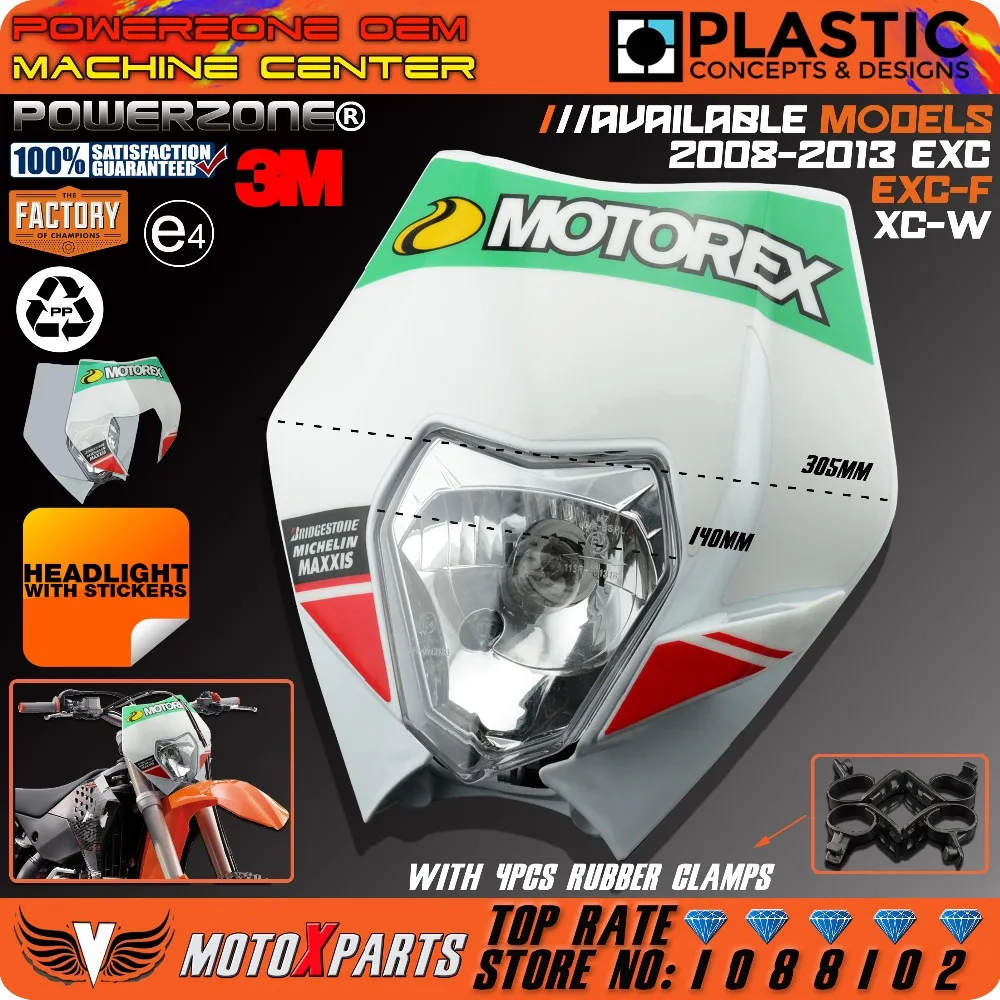 Налобный фонарь для мотоцикла с наклейкой 3 м KTM EXC EXCF SX SXF SXS XC XCR XCW XCF XCRF NXC MX SMR