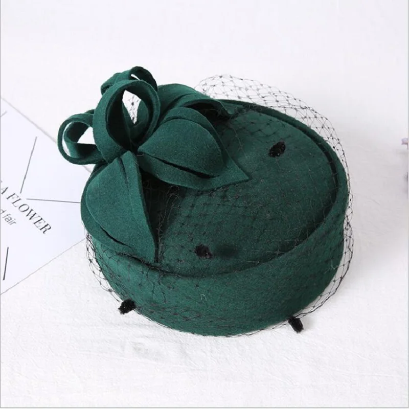 Женское платье Fedoras чародей Cambric Cocktail Hat Hairband Veiling головная Повязка Женская