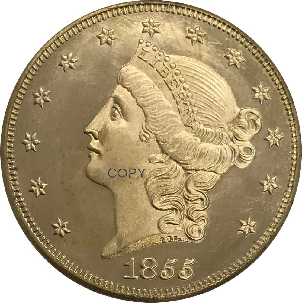1855 Соединенные Штаты 20 долларов Либерти голова двойной Орел Золотая монета