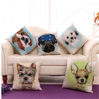 square 18 creative colorful cute dog dalmatians pattern linen cushions cover home almofada decor throw pillow covers