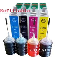4pack refillable t1291 t1295 empty cartridge 120ml dye ink for stylus sx525wd sx535wd sx620fw printer