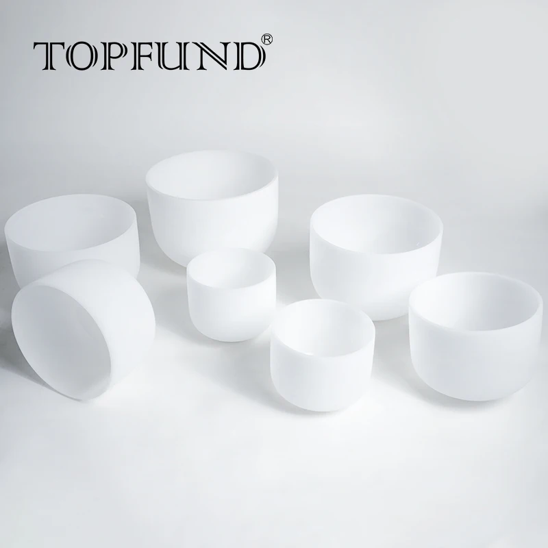 TOPFUND 8 ''-14'' чакра 432hz настроенный Набор из 7 шт матовые кварцевые хрустальные поющие чаши