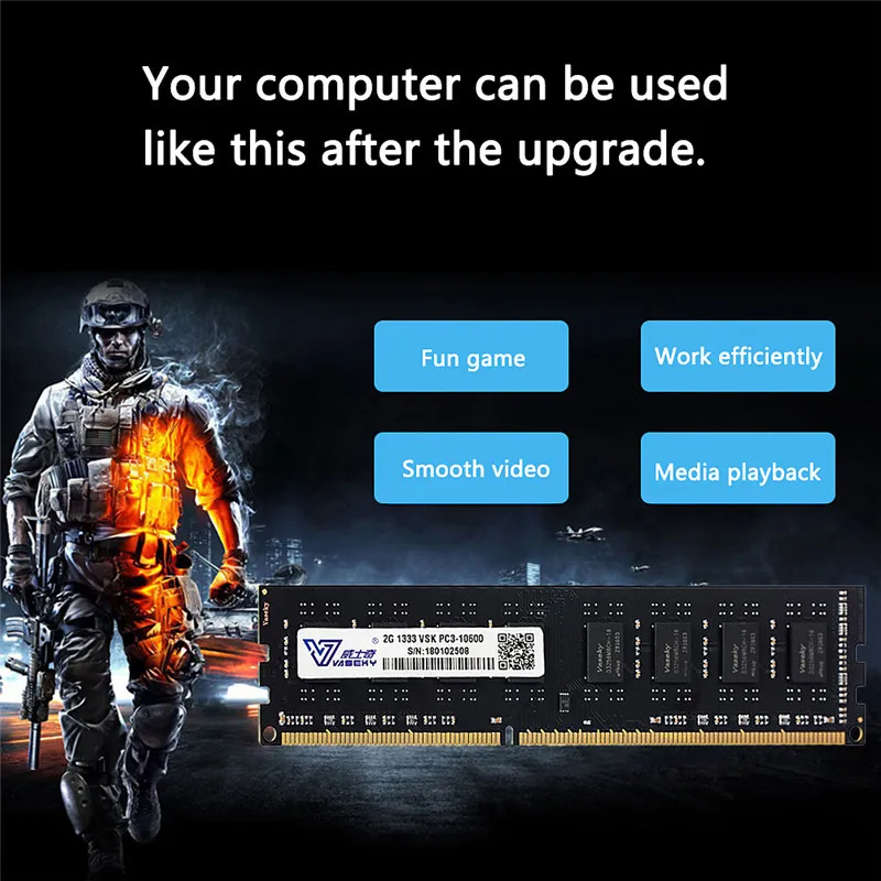 Vaseky ram DDR3 2 Гб 1333 МГц память для рабочего стола