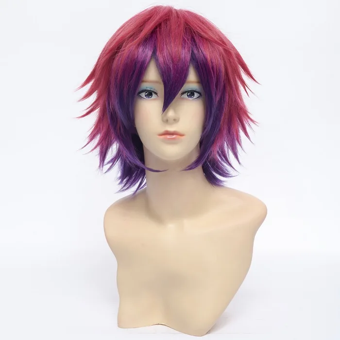 30 см многоцветные Короткие слоистые No Game No Life Sora синтетические волосы Косплей Костюм парик Термостойкое волокно - Цвет: ombre wig