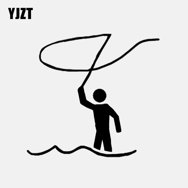 

YJZT 13.3*12.4CM Fishing Decor Car Sticker Accessories Vinyl Bumper Car Window Silhouette C12-1686