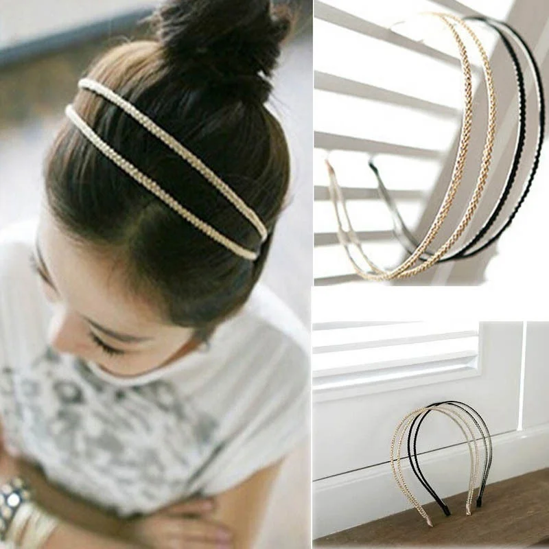 Повязка для волос Стразы в повседневном стиле 1 шт. повязка на голову обруч модные