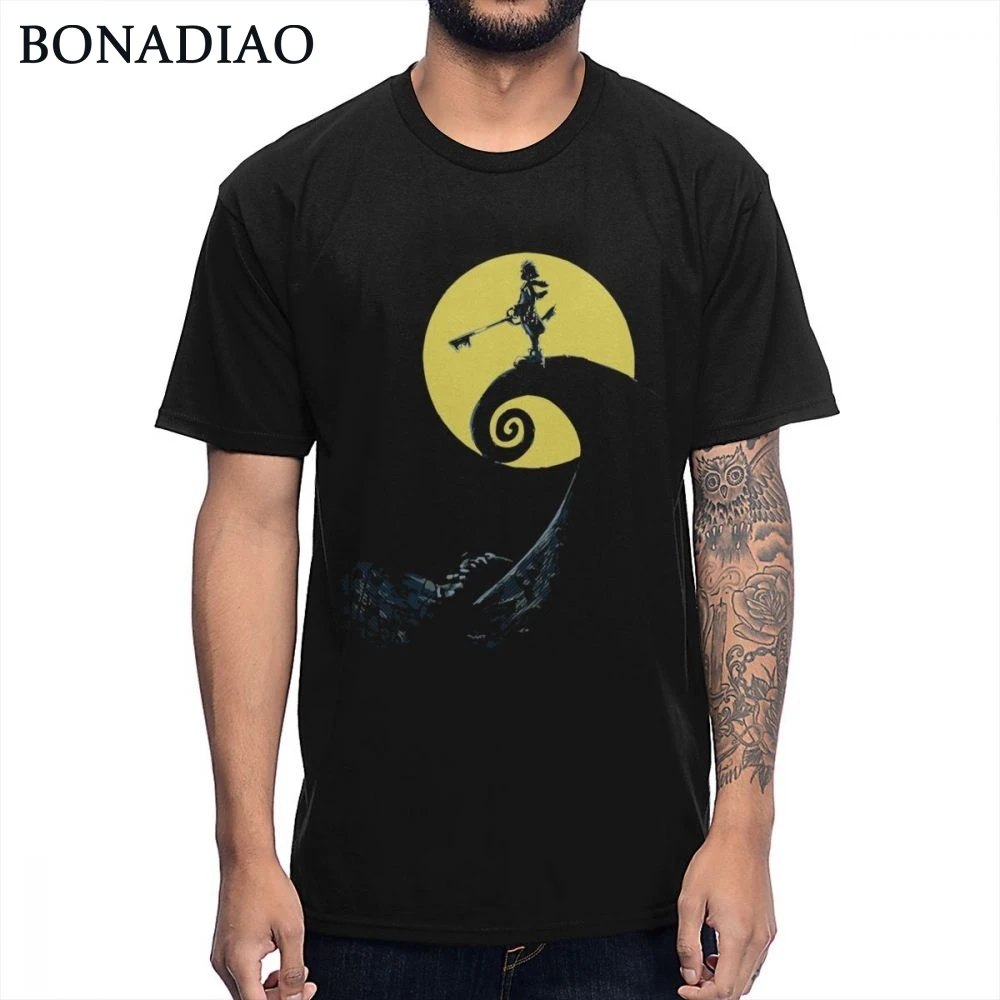 

Kingdom Hearts T Shirt Round Neck Graphic Print Halloween Town Sora Tee Men Homme Tee Shirt Free Shipping Tshirt