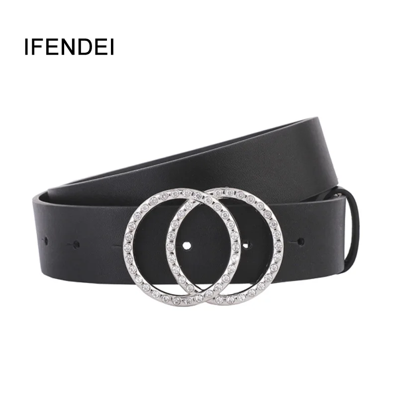 Модные женские ремни IFENDEI для джинсов золотистые серебристые с двойной пряжкой