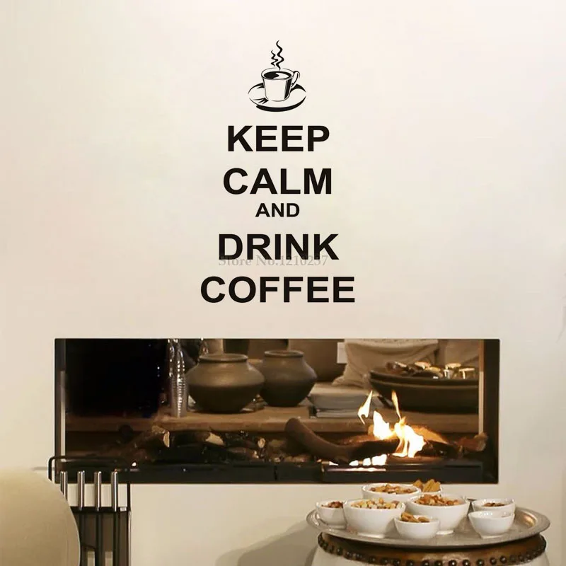 DCTOP Keep Calm And Drink кофе английский настенные наклейки слова Самоклеющиеся Обои DIY