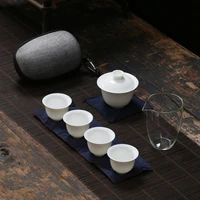 tangpin ceramic teapots gaiwan teacups chinese teaware portable travel tea sets with travel bag