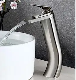 deck mounted bathroom waterfall faucet single handle brass Single hole hot and cold water basin mixer tap | Обустройство дома