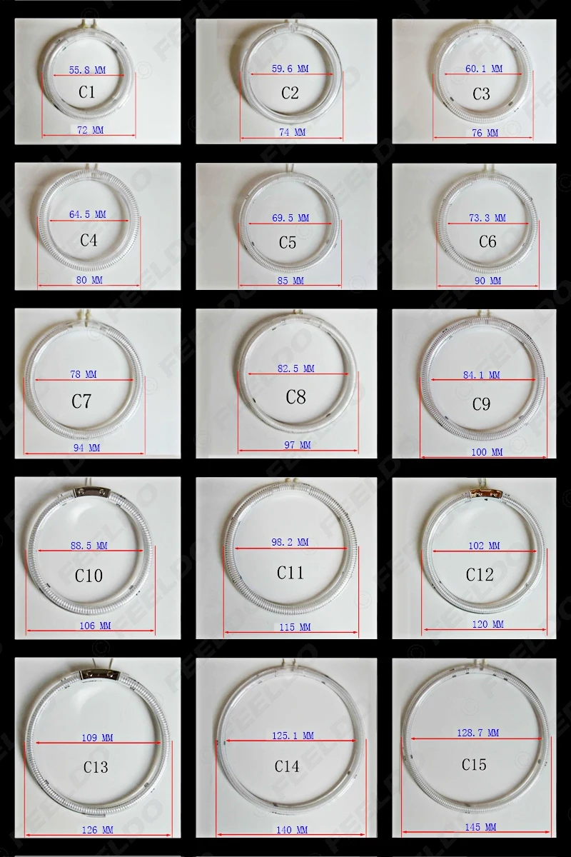 FEELDO белые 2 шт. универсальные полные круглые CCFL глаза ангела фотоаксессуары 15