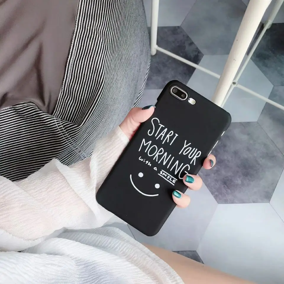 Cute Smile Pattern Case Slim High quality Hard PC Cover For Apple iPhone X 8 6 7 Plus |