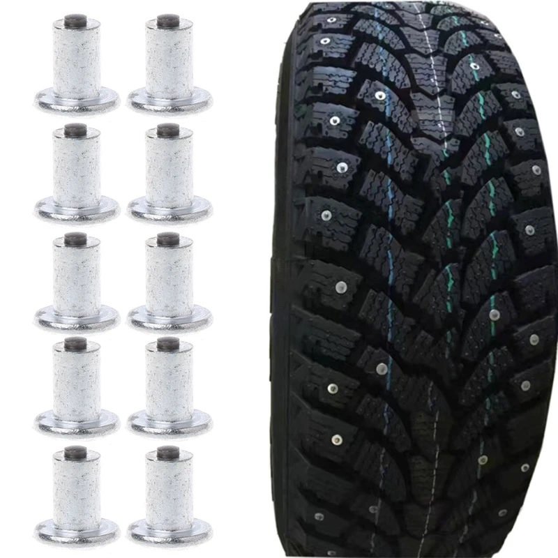 

100 Pcs Car Bike Tire Studs Wheel Tyre Flat Spikes Snow Winter Universal 9-10-1mm
