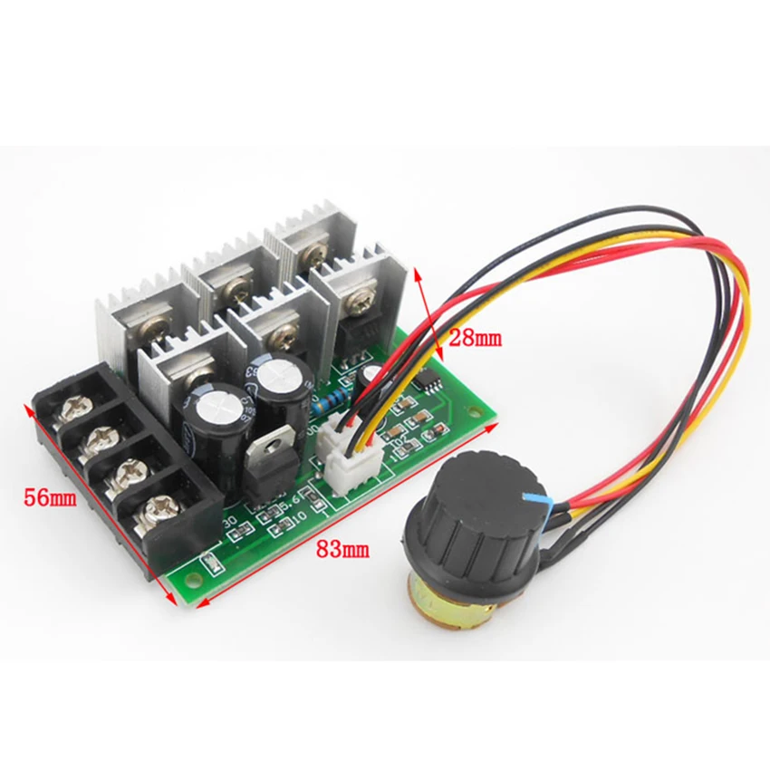 

PWM DC Motor Governor Speed Controller 12v 24v 36v 48v High Power 40A 15KHZ Brushed Motor Regulator With Switch 9V-60V 35A