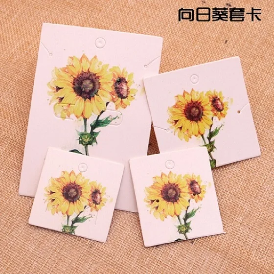 sunflower Ювелирные серьги Цепочки и ожерелья Дисплей карты 100 шт./лот принтом красивая мечта небо бумага карты принимают логотип и размер - Цвет: sunflower