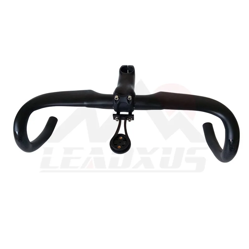 420-80mm mount LEADXUS ZHB05 карбоновая, для шоссейного прогулочного велосипеда руль для велосипеда дорожный карбоновый руль+ 6/17 градусов карбоновый стержень+ для Garmin/Bryton/Cateye Mount - Цвет: 420-80mm mount