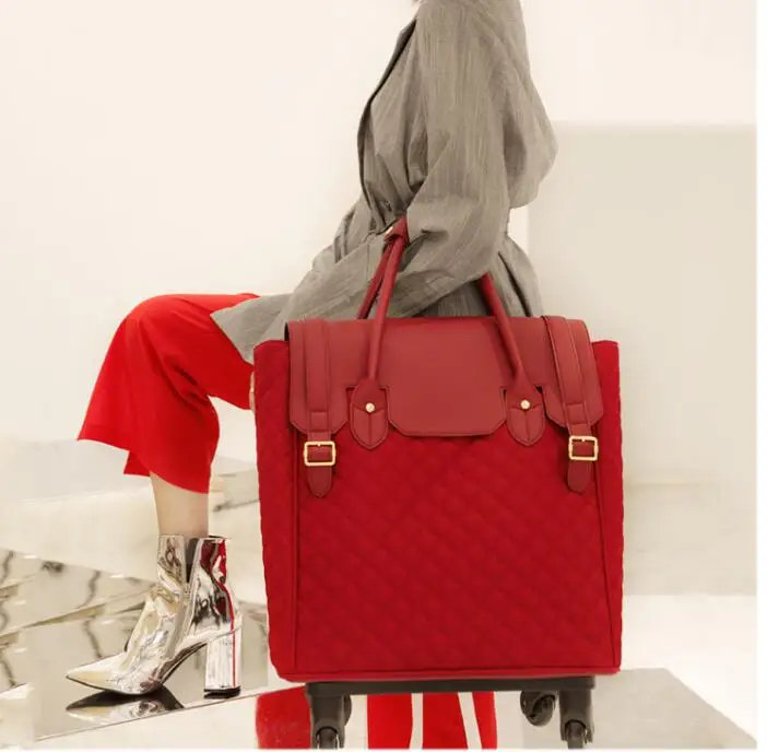 red CARRYLOVE 1" дюймов для женщин, для путешествий, тележка, кабина, чемодан, ручная кладь на колесиках - Цвет: red