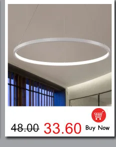 AC85-265V круг кулон люстра Освещение для столовой Кухня комнаты Кольца Алюминий висит люстра блеск де плафона Moderne