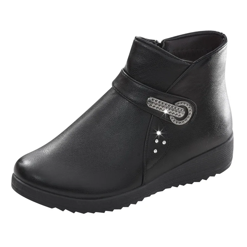 Новые женские ботинки ботильоны осень-зима дамы Туфли без каблуков плюс Размеры