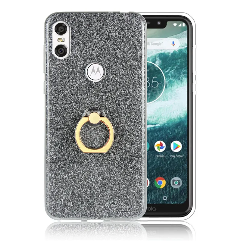 For Motorola Moto One Mobile phone case TPU Silicone soft Shockproof Back Cover P30 Play protective Ring bracket |