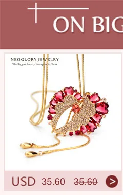 Neoglory, стразы, цветок, эмаль, длинная цепочка, ожерелья, подвески для женщин, светильник, желтое золото, цвет, модное ювелирное изделие, LN1 ENA1