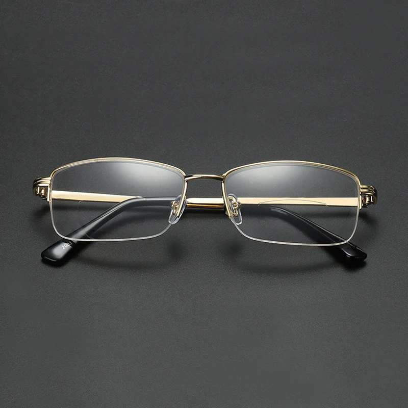 Mincl/квадратные металлические Двойное Видение Очки для чтения Ретро удобные