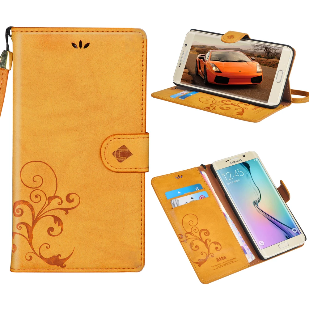 Newoer Luxury Retro Flip Case For samsung S7 edge PU Leather + Soft Silicon Wallet Cover mobile phone bag | Мобильные телефоны и
