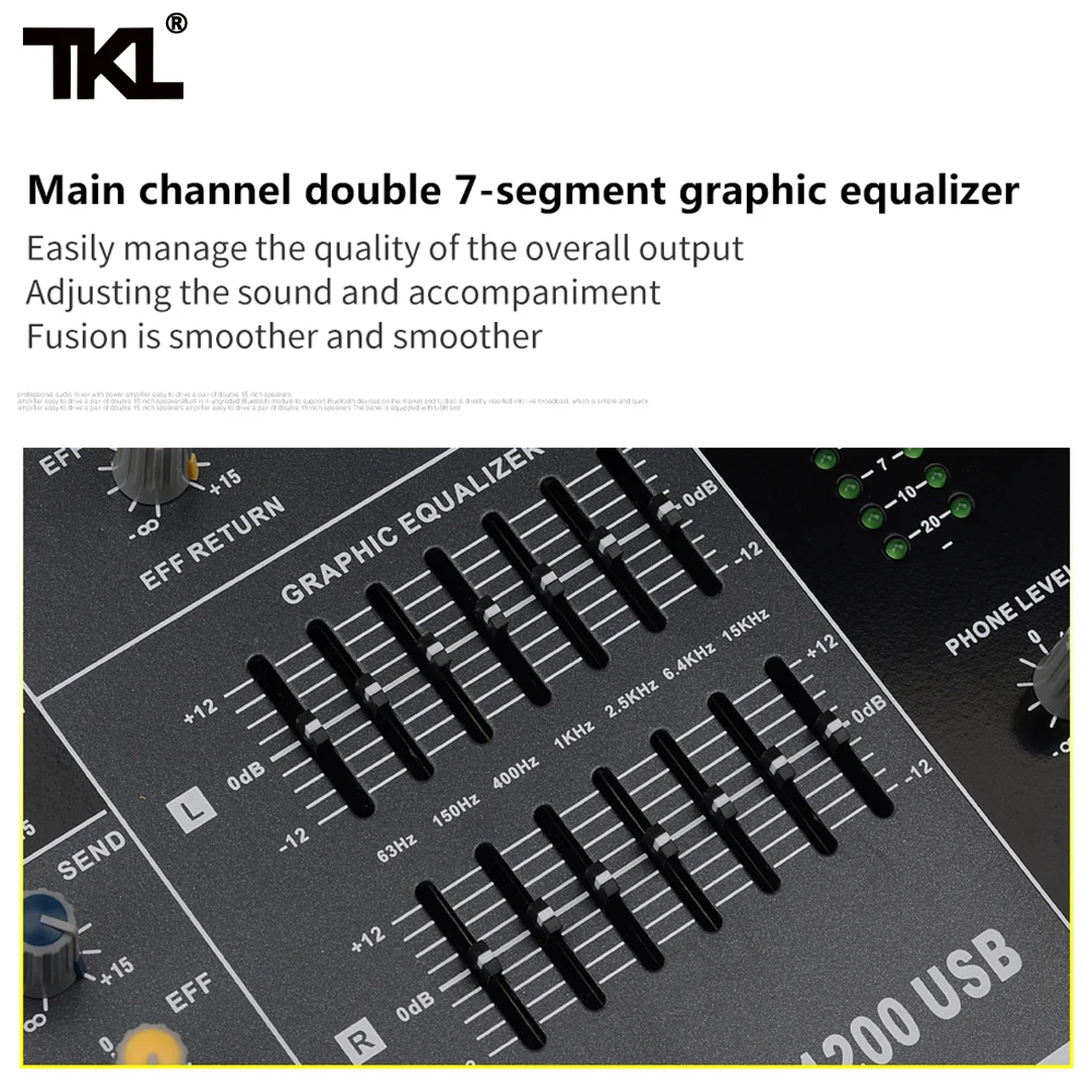 TKL SS600 Professional Mixing 6 Channel DJ Console Sound mixer Audio USB with bluetooth With 16 Reverb effect 7 Equalizer | Электроника