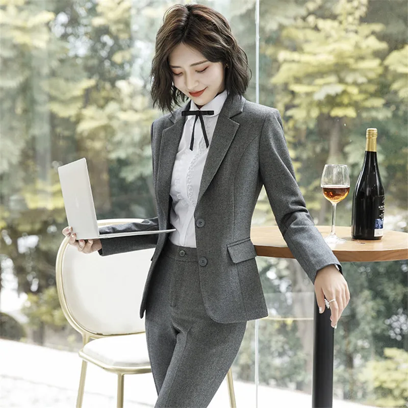 2 Piece Set for Women Singel Breasted Solid Color Blazer Jacket&ampTrouser Office Lady Suit Feminino Work Fashion Pant Suits | Женская