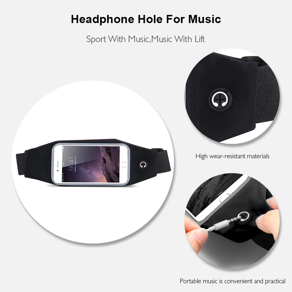 KISSCASE водонепроницаемый спортивный гимнастический поясной чехол для iPhone 6 6S 7 Plus 5