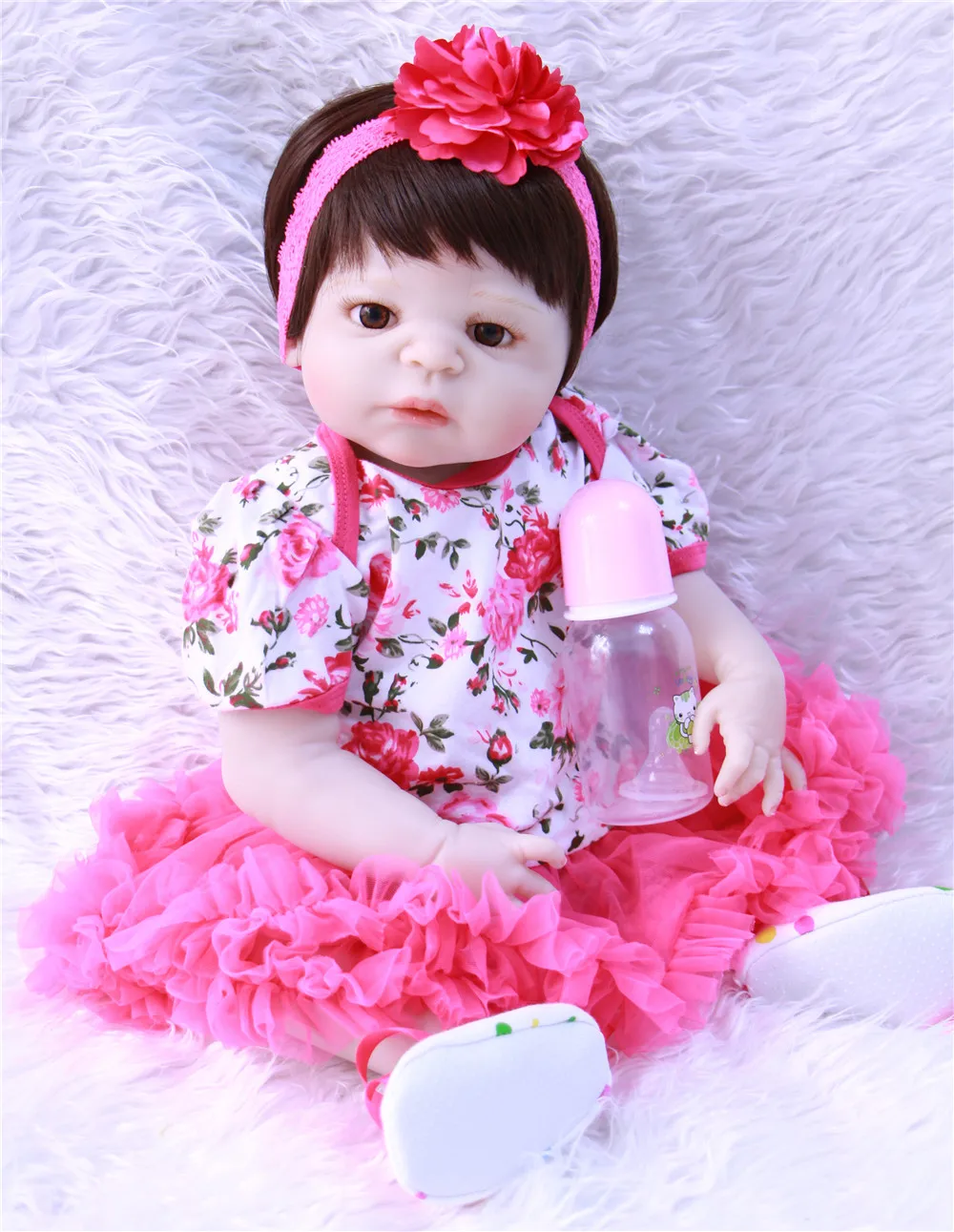 

NPKCOLLECTION bebe 55cm Full Silicone Body Reborn Baby Doll Toy Realistic Newborn Princess Girls Babies Doll Kid Brinquedos Toy