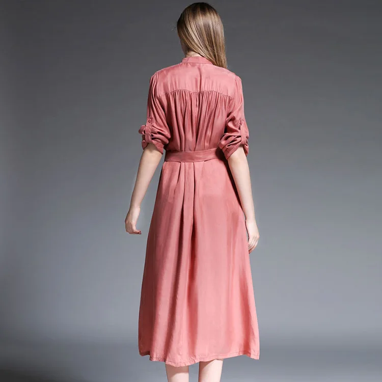 Женское винтажное шелковое платье-макси с длинным рукавом | Женская одежда