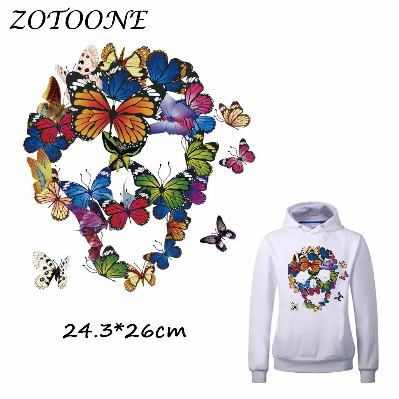 ZOTOONE большие термоклейкие нашивки для одежды с изображением бабочки моющиеся