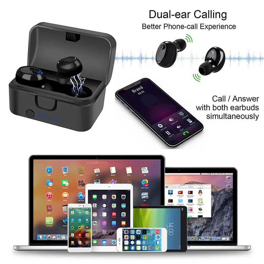 Стерео наушники вкладыши громкой связи Bluetooth магнитный контакт зарядки Спорт