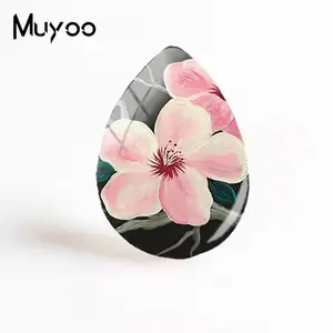 Кабошон с цветком вишни, кабошон с розовыми цветами, ручная работа, украшения, кабошоны, 2019