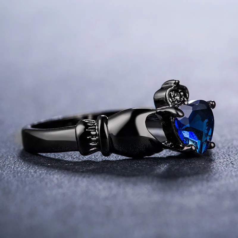 Mostyle любовь сердце дизайн корона рука сердце Клах-дух кладдахские кольца для женщин Рождественский подарок Anel Мода черный золотой цвет Bague