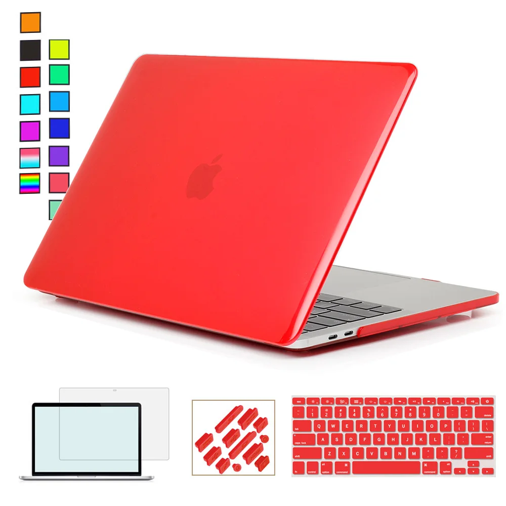 Clear red Кристально чистый жесткий чехол для Apple Macbook Air Pro retina 11 12 13 15 дюймов чехол для ноутбука s для Mac Book 11,6 13,3 15,4 дюймов Чехол - Цвет: Clear red