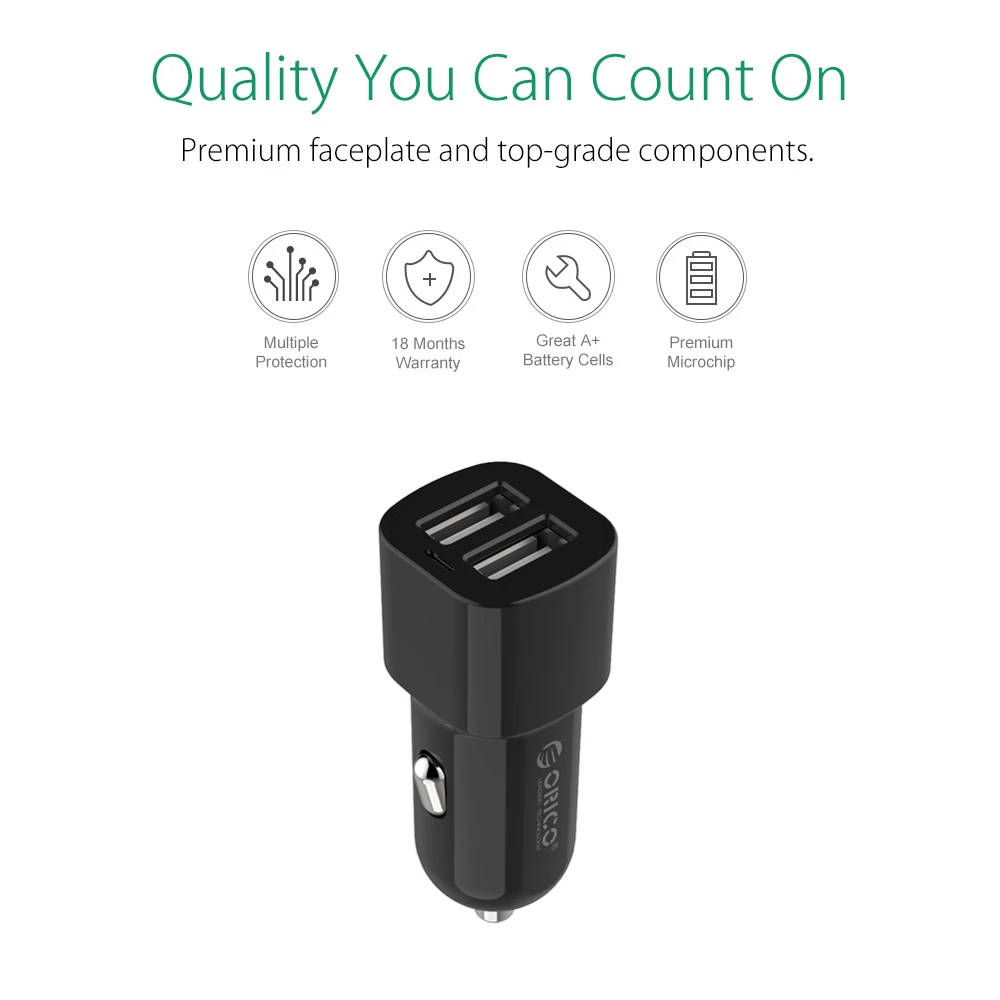 Автомобильное зарядное устройство ORICO 2 порта Mini USB 50 см кабель для передачи