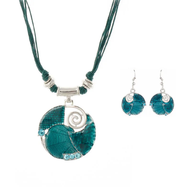 Классический Топ качество круглый эмаль чокер шнуры ожерелья и серьги набор