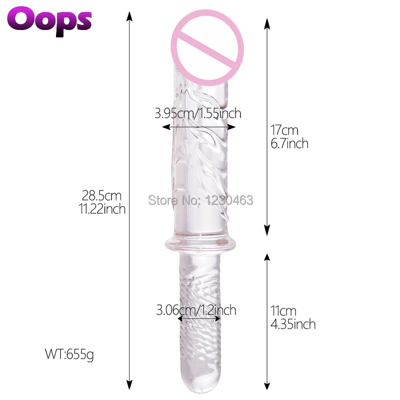 Огромный Pyrex кристаллический фаллоимитатор для женщин стеклянные