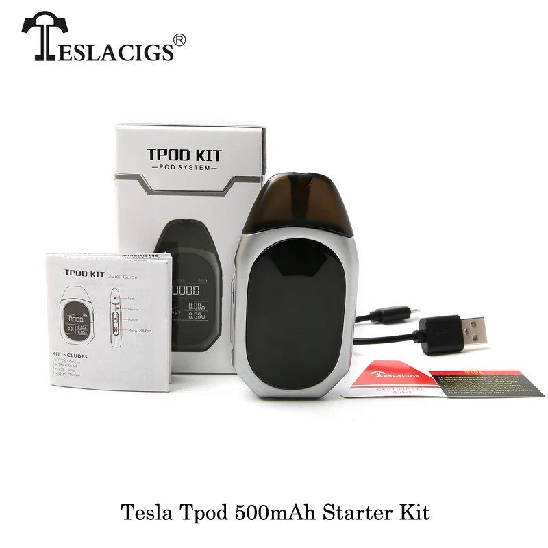 (5 шт./лот) Teslacigs Тесла TPOD Starter Kit 500 мАч Батарея 2 мл картридж электронные сигареты Vape