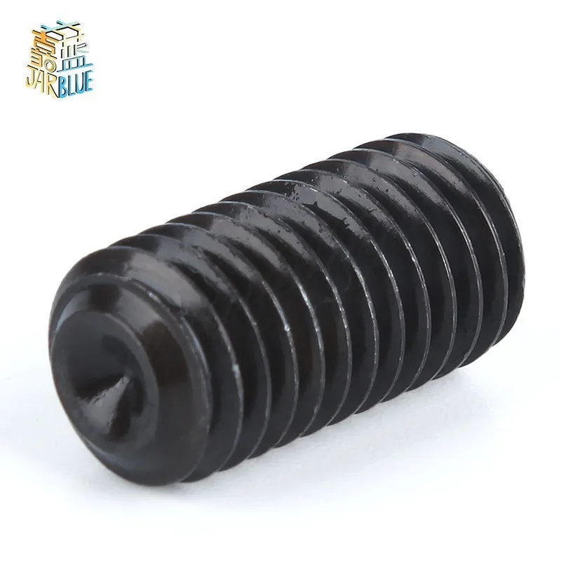 

10Pcs M10 M12 M16 DIN916 Black Carbon Steel Metric Thread Grub Screws Inner Hexagon Socket Set Screw