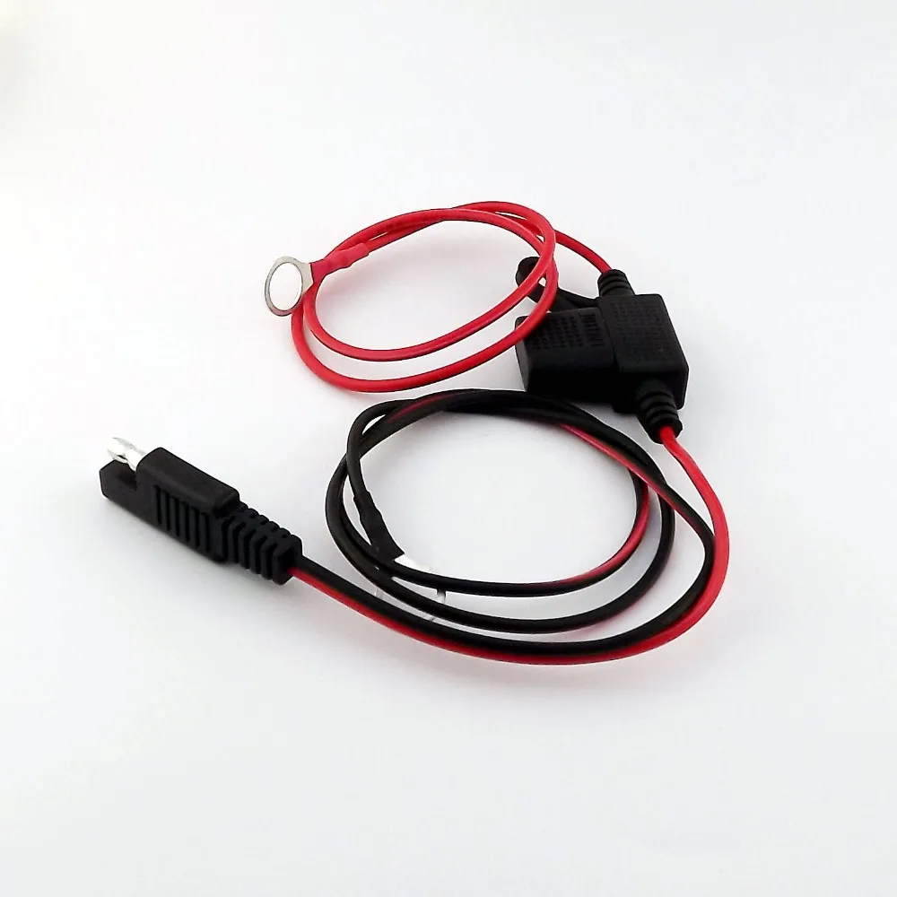1x SAE Male Plug 12V Battery Hookup 18AWG DC Power Solar Auto Trailer Cable Cord with Fuse 68cm images - 6