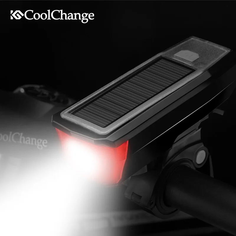 Светодиодный светильник coolchangle, передний Солнечный велосипедный светильник, Красный Ретро велосипедный головной светильник, Usb Перезаряжаемый светильник для горного велосипеда, лампа Mtb