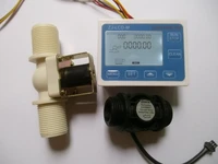 new g1 water flow control lcd meter flow sensor solenoid valve