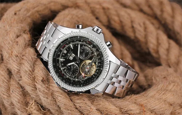 Reloj Hombre, модные часы, мужские часы, маховик, автоматические механические наручные часы, Подарочная коробка, рождественский подарок