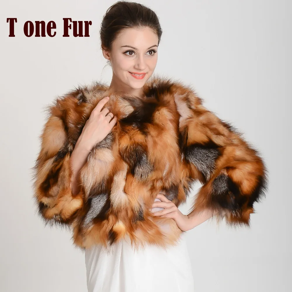 Новое поступление Женское зимнее пальто из натурального Лисьего меха бесплатная