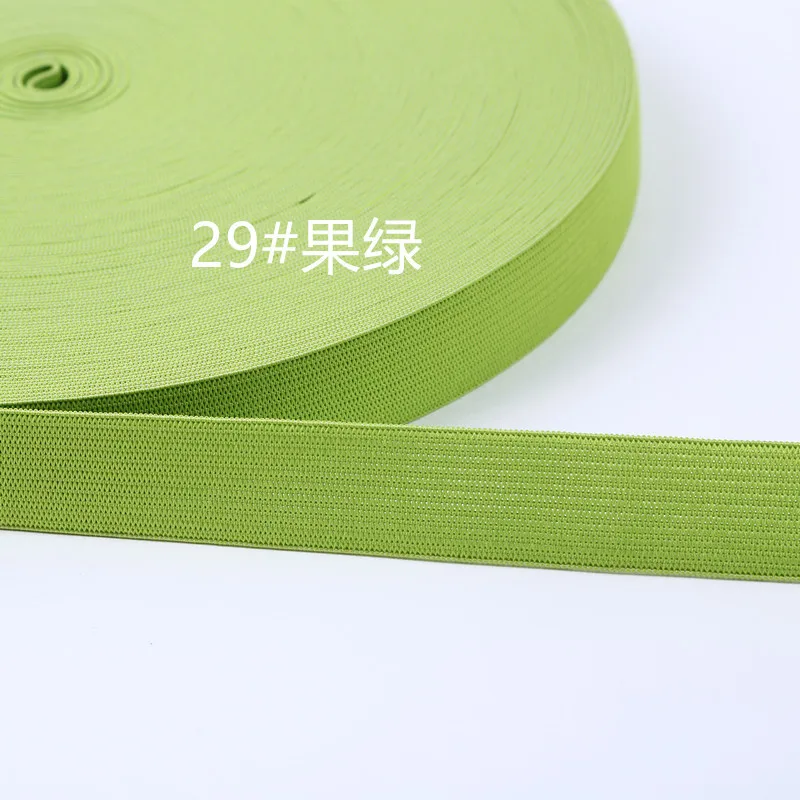 29 fruit green Красочные эластичные ленты 25 мм 1 метр полиэфирная лента 2,5 см тесьма швейная кружевная отделка талии DIY сумки брюки аксессуары для одежды - Цвет: 29 fruit green